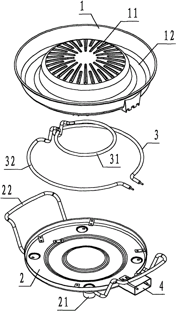 Domestic electric heating baking and instant-boiling pan