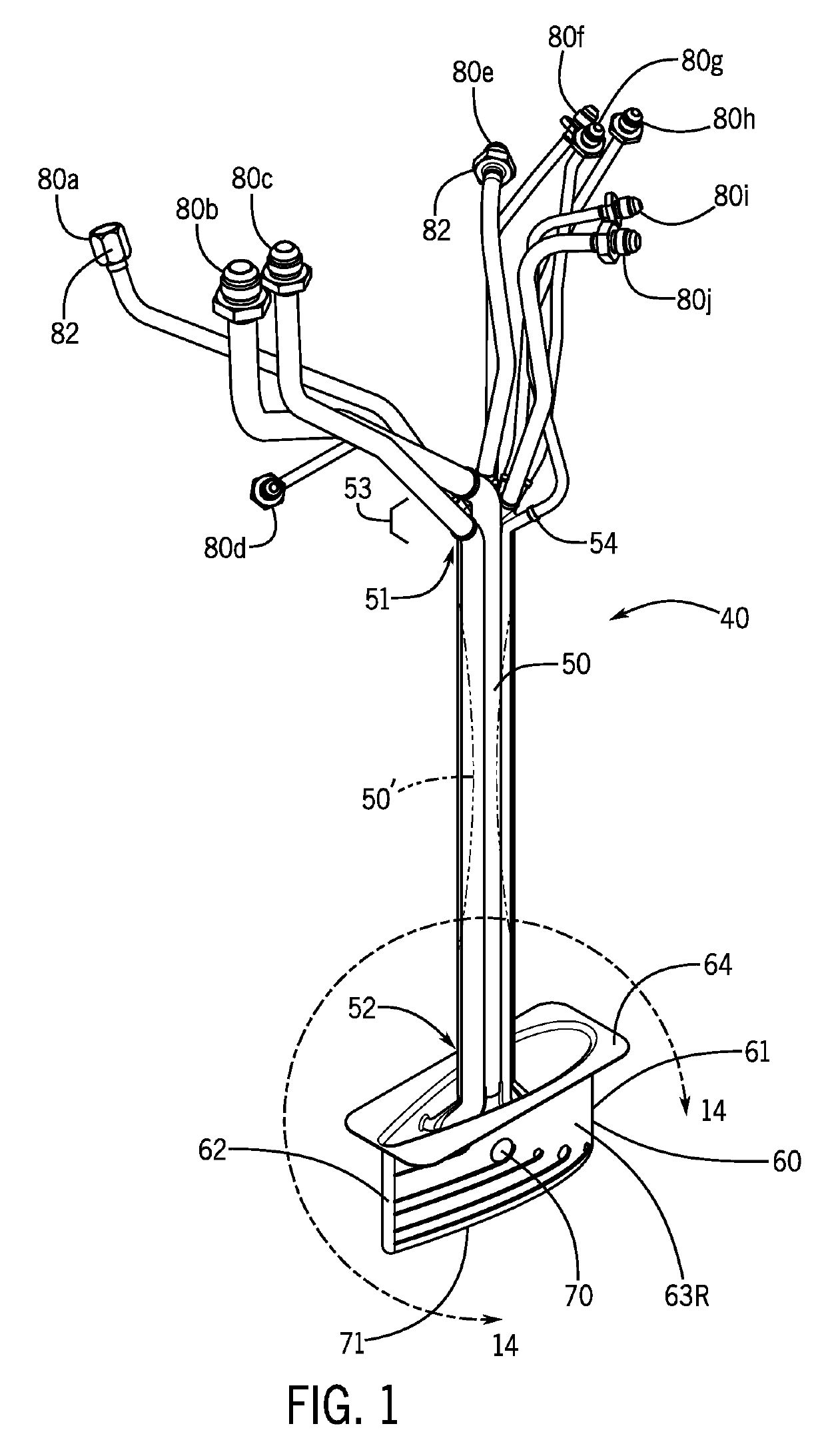 Integrated drain mast structure