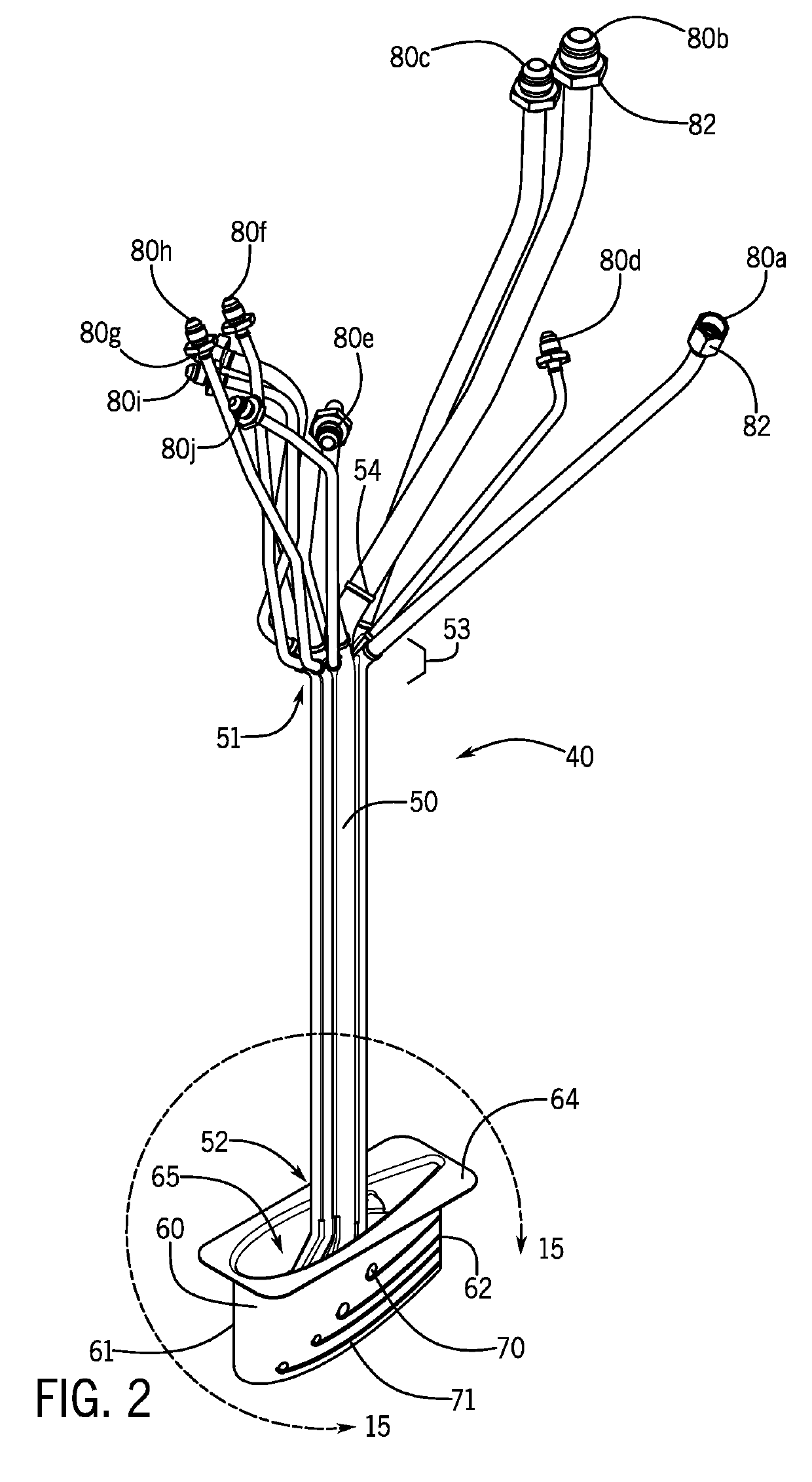 Integrated drain mast structure