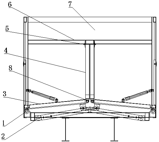 Bin-separation-type truck carriage self-dumping structure