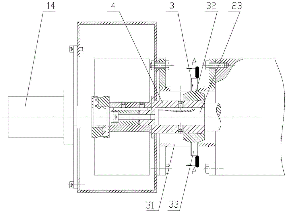 Engine output shaft connection device and applied separation type hydraulic power station thereof