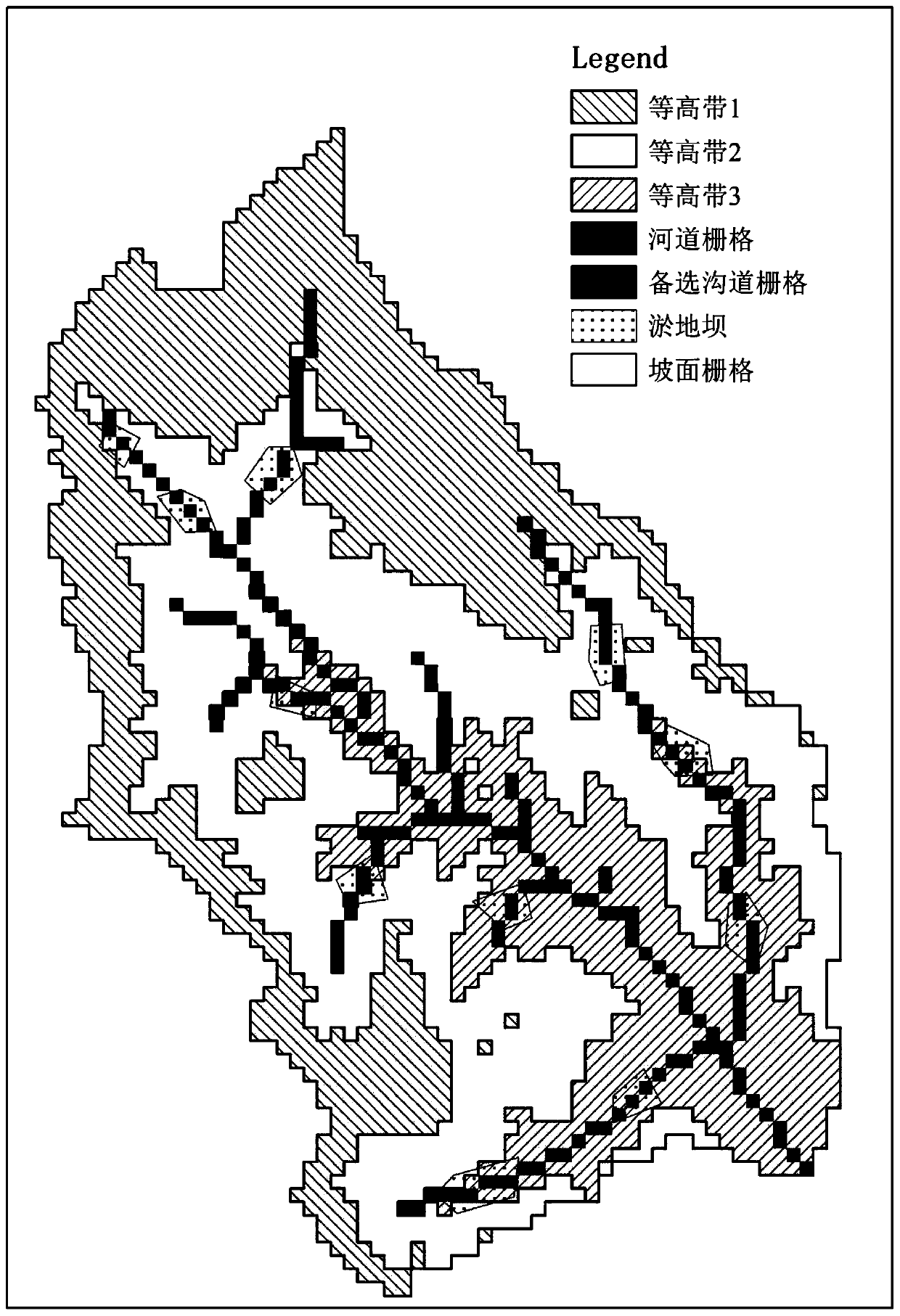 Sub-basin confluence simulation method considering influence of terrace silt dam