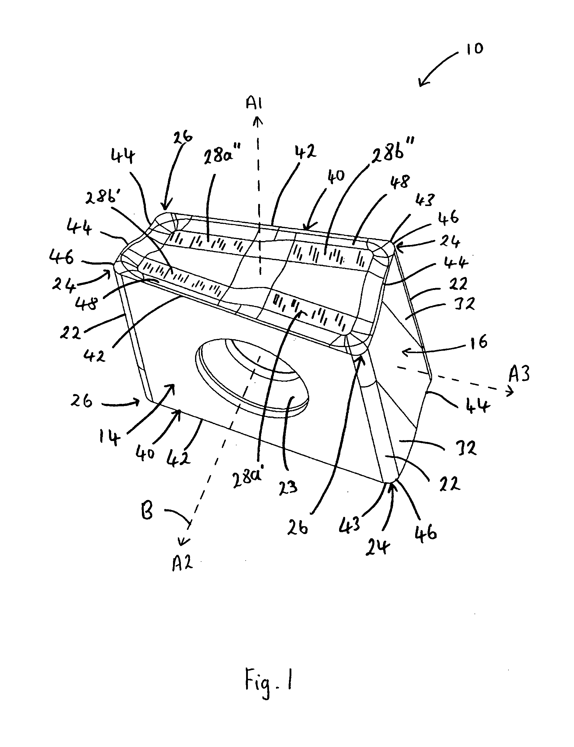 Tangential cutting insert and milling cutter