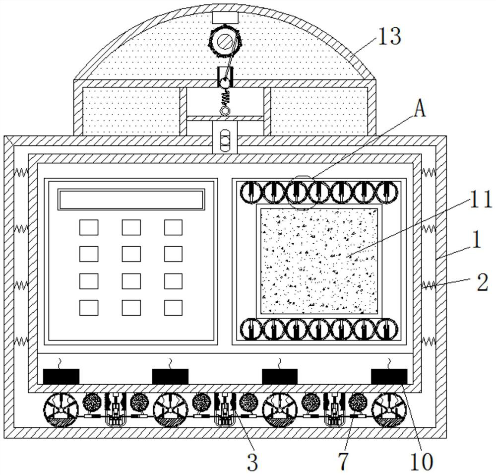 Elevator telephone damping safety device capable of avoiding elevator electric power damage