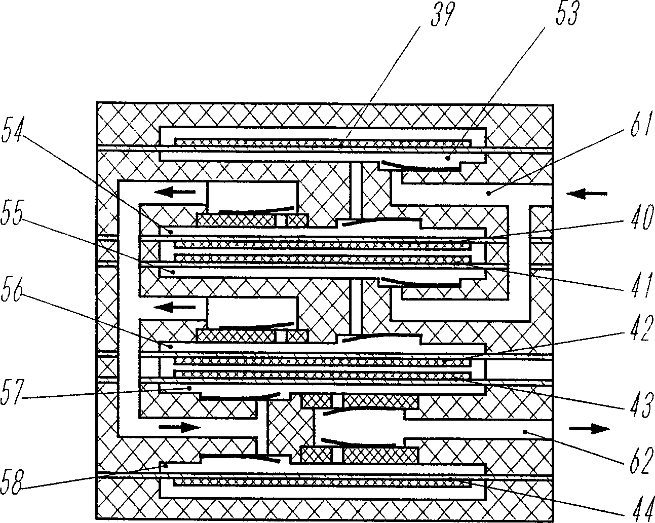 Multiple-cavity piezoelectric film driven pump