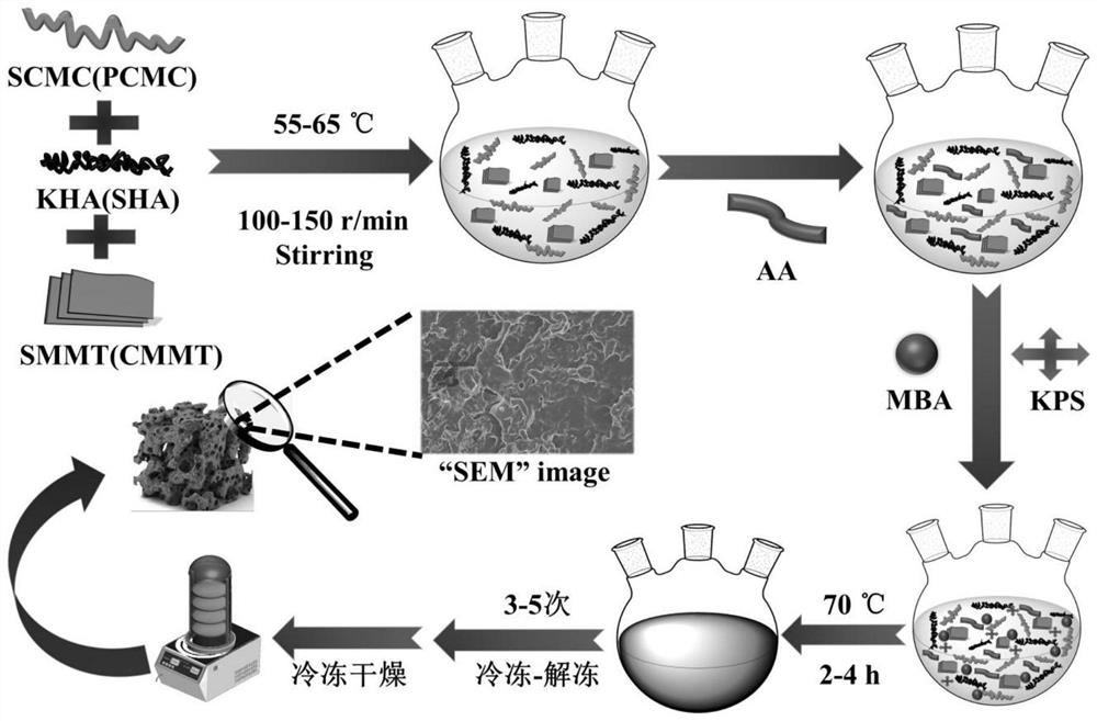 Humic acid type adsorbing material and preparation method and application thereof