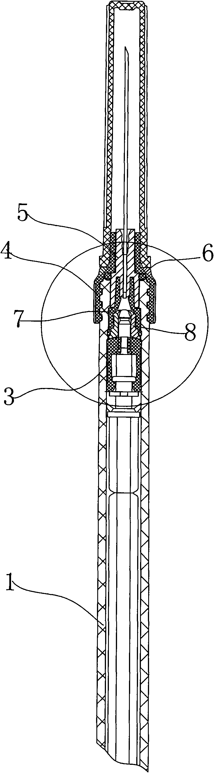 Self-destruction insulin syringe capable of replacing needle