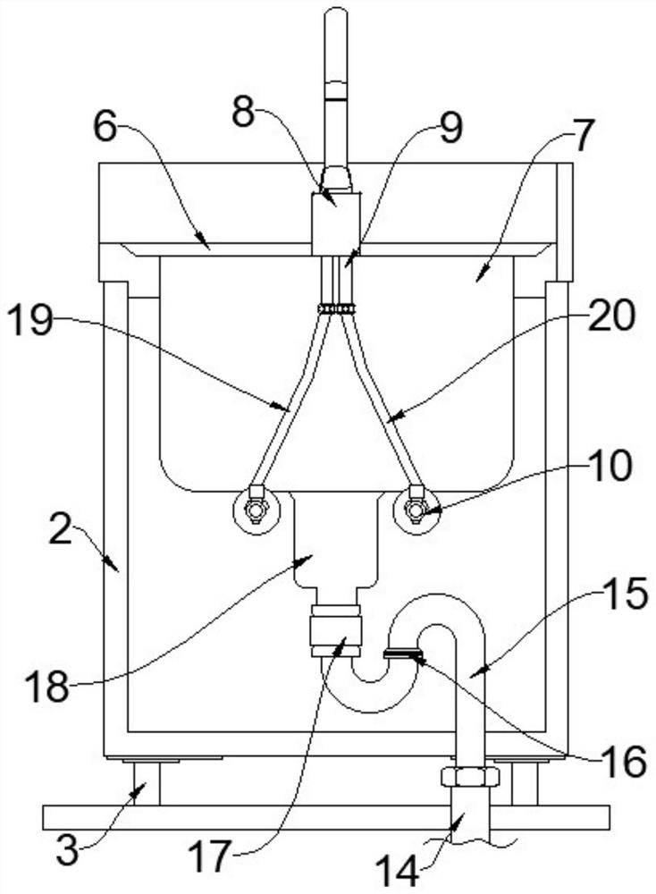 Matched water pool with faucet convenient to disassemble and assemble