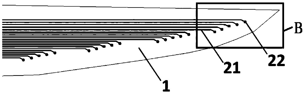 Flexible micro-nano electrode array implantable chip and production method thereof