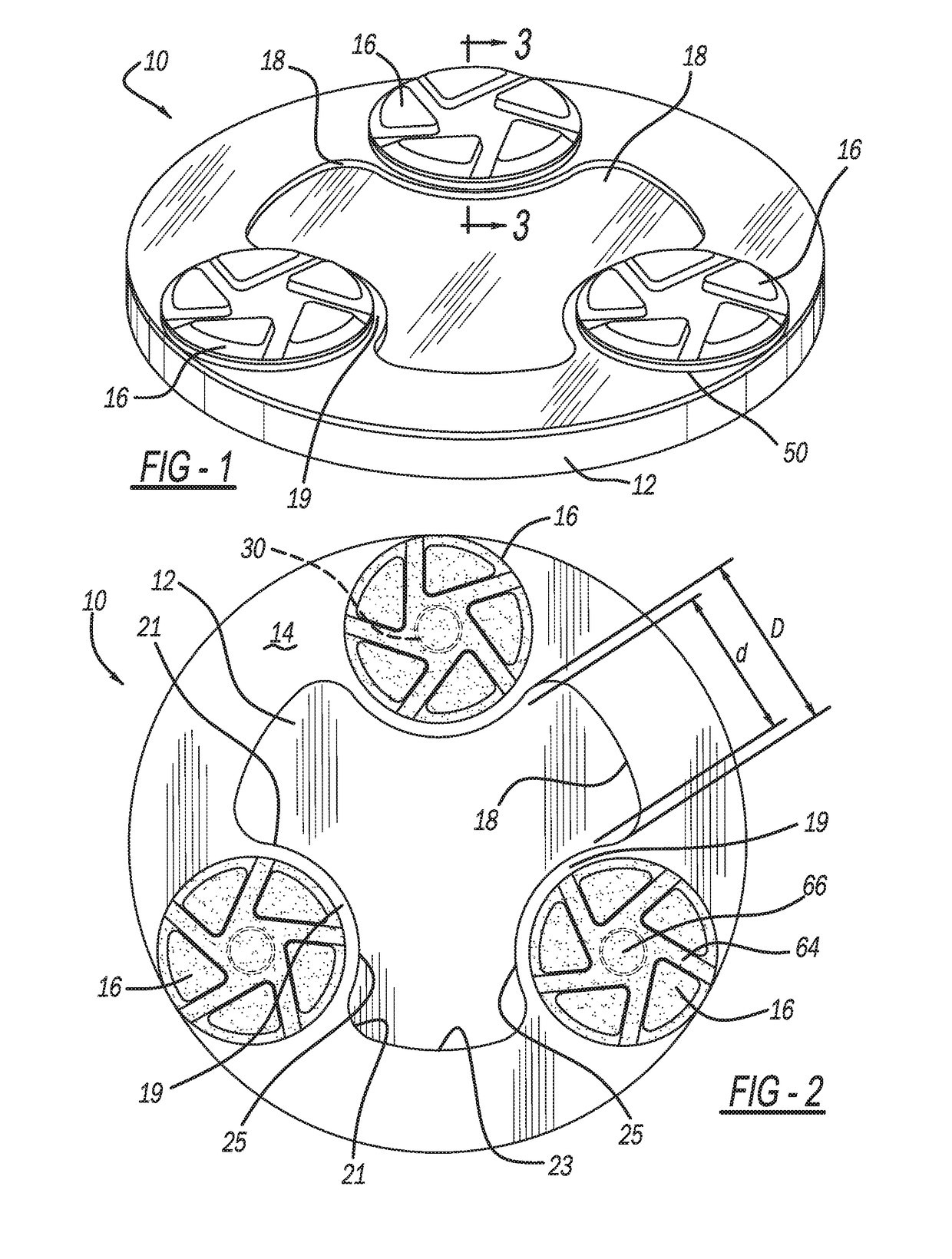 Polishing or grinding pad assembly