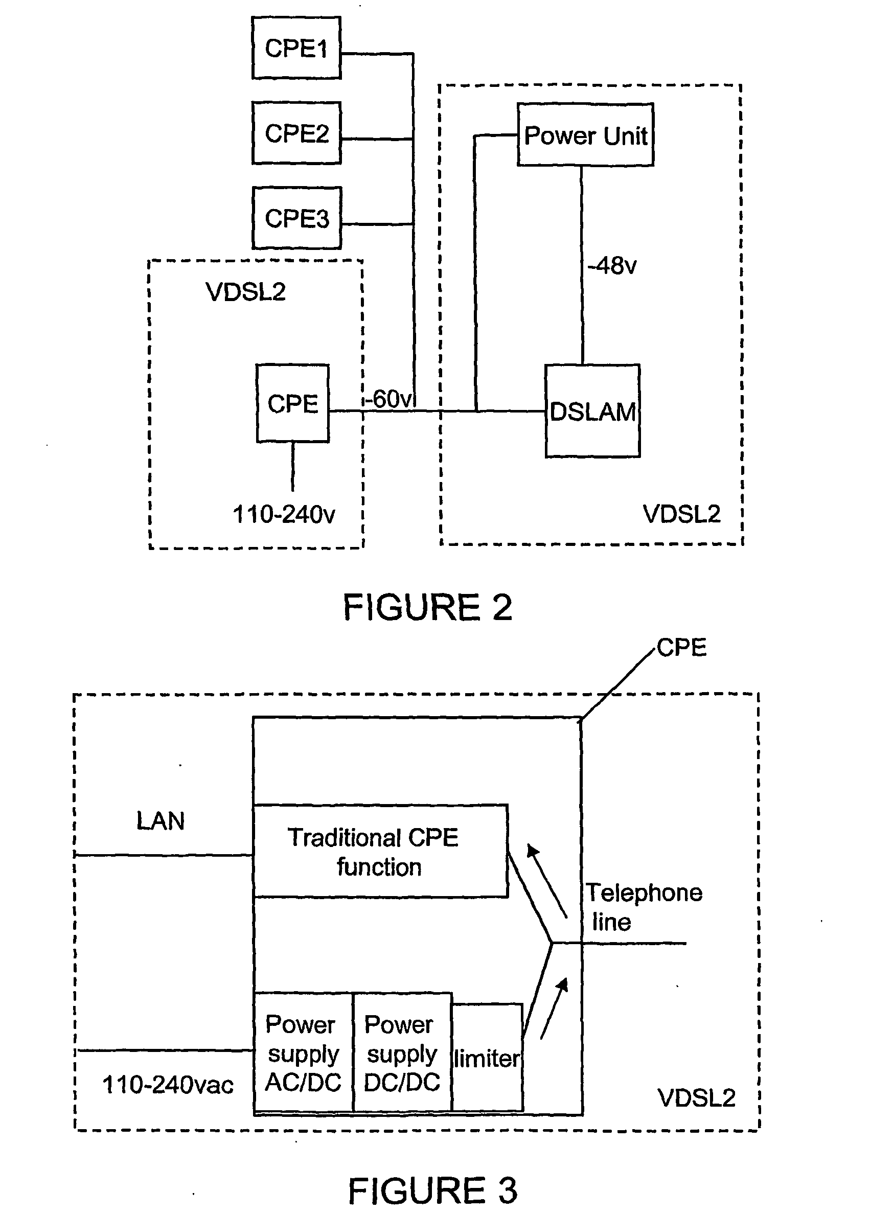 Method and apparatus for providing electrical power to a broadband digital subscriber line access