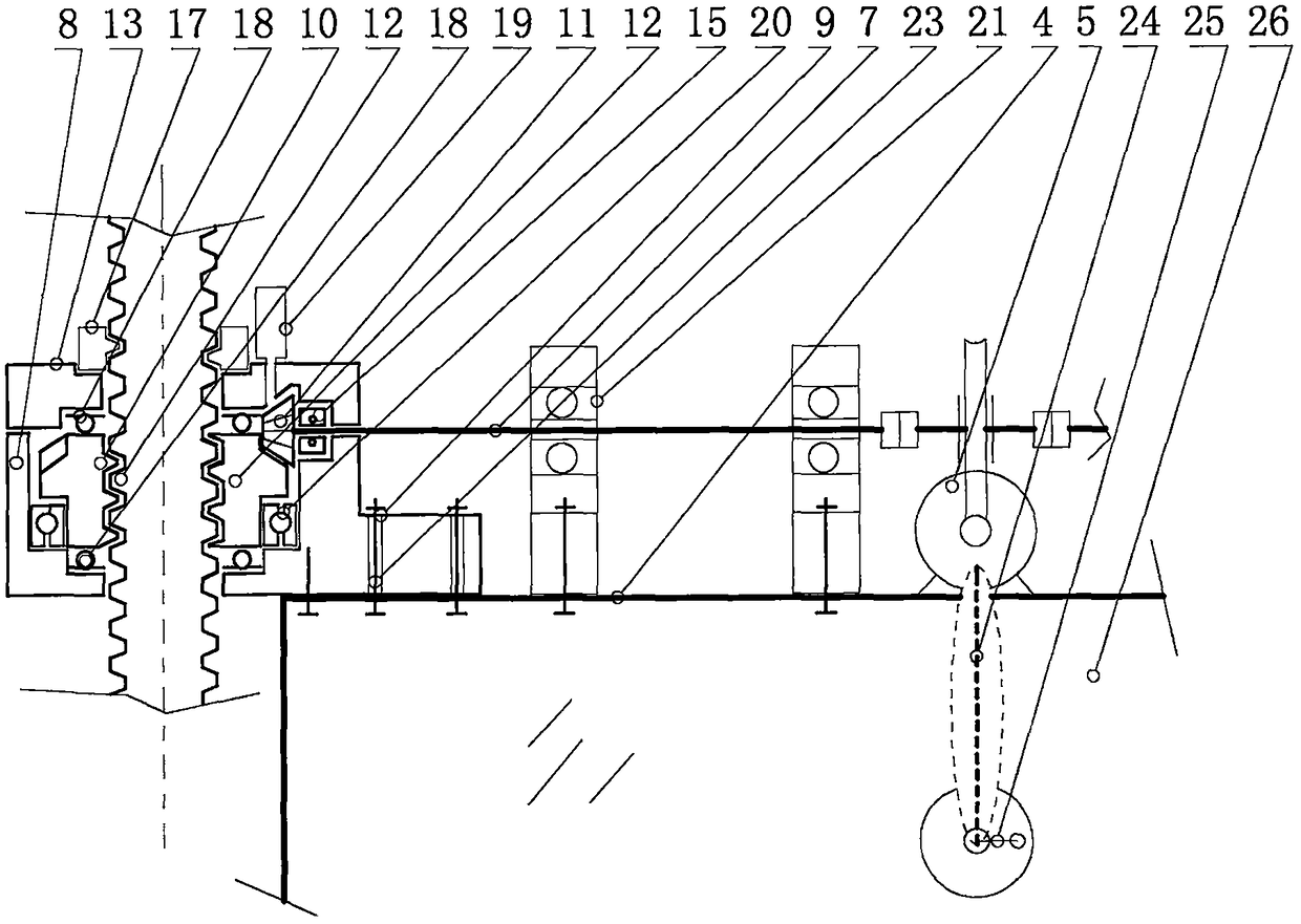 Rotary cap type lifting device for small building lift car