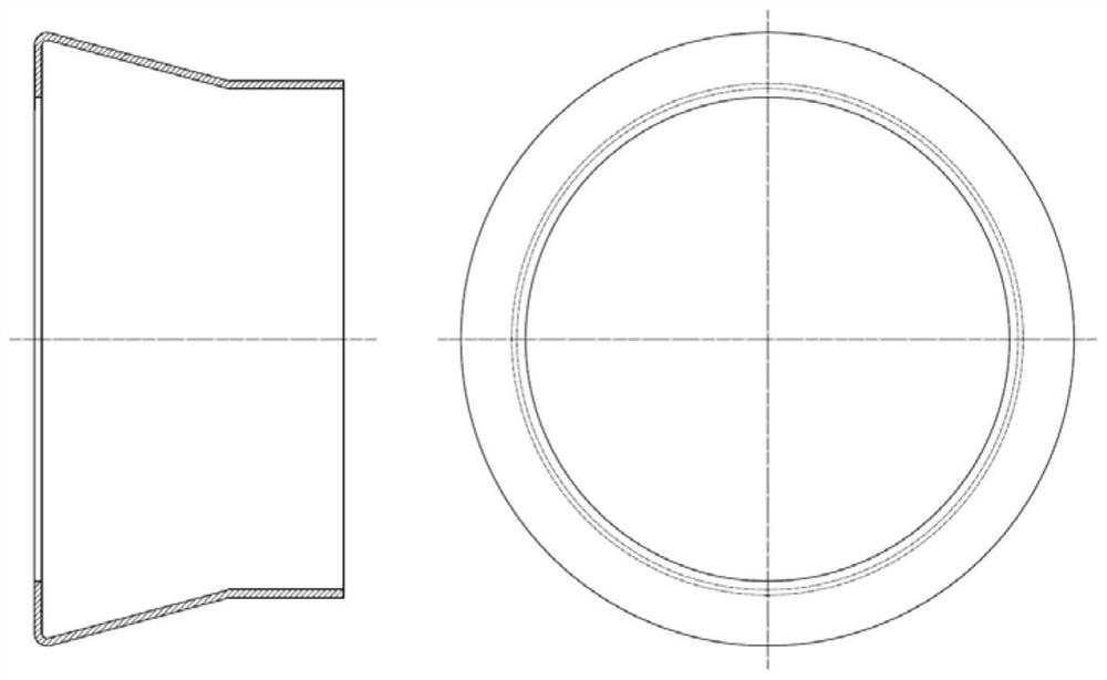 Forming mold for cylindrical composite material component with flanging and preparation method thereof