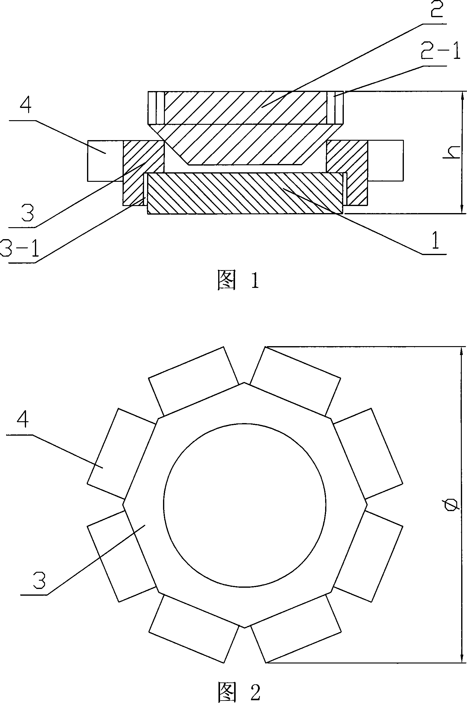 Pre-pressure device of magnetic force pressure enforcement and micro face ultrasonic electromotor based on this device