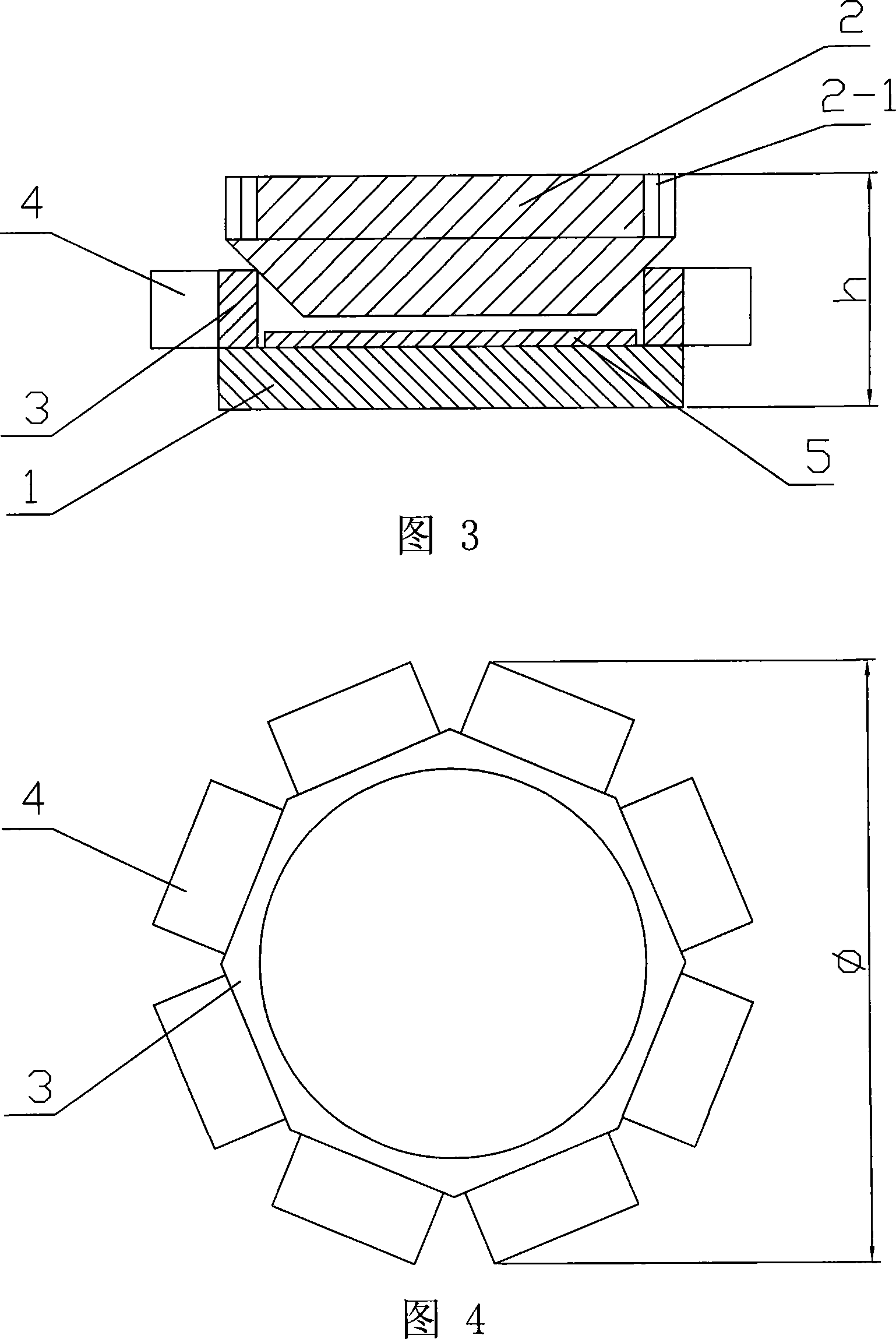 Pre-pressure device of magnetic force pressure enforcement and micro face ultrasonic electromotor based on this device