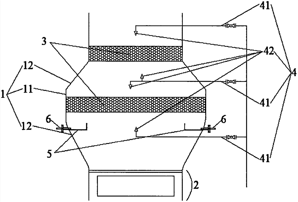 High-efficiency gas purification tower and gas treating system