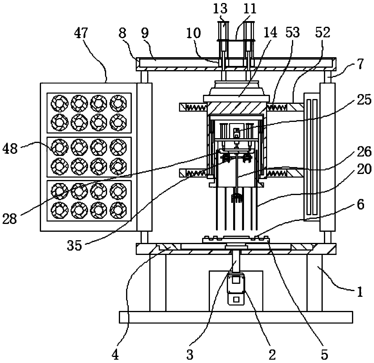 Internal carbon rod positioning and installation equipment for battery automatic production