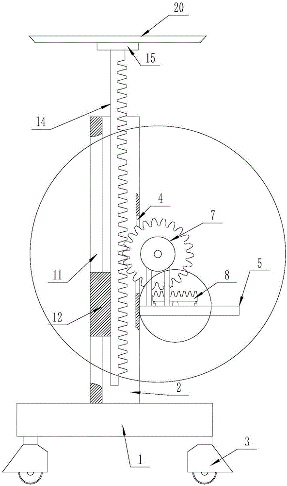 Sand table used for psychological education and having height adjustment function