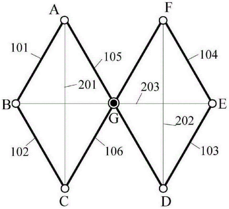 Foldable cable bar structural unit based on hexagonal geometry