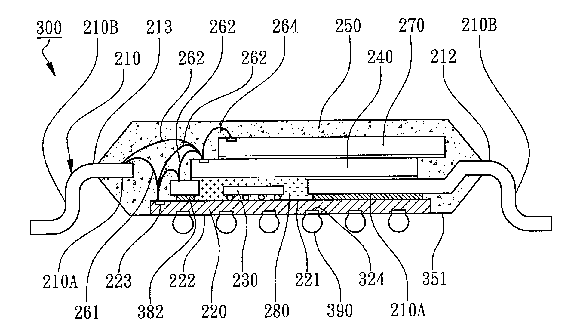 Col package having small chip hidden between leads