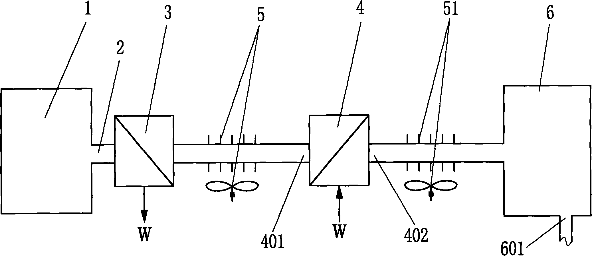 Compression type exhaust gas self cooling system