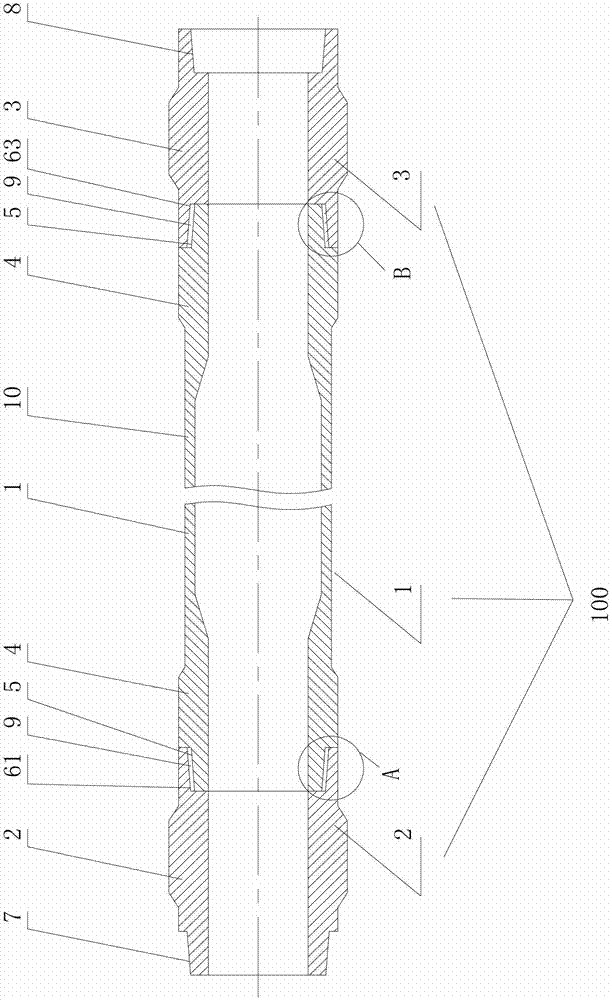 Threaded connection type all-aluminum alloy drill stem