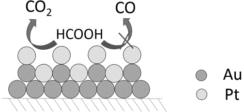 Method for preparing stepped Pt-Au core-shell structural catalyst