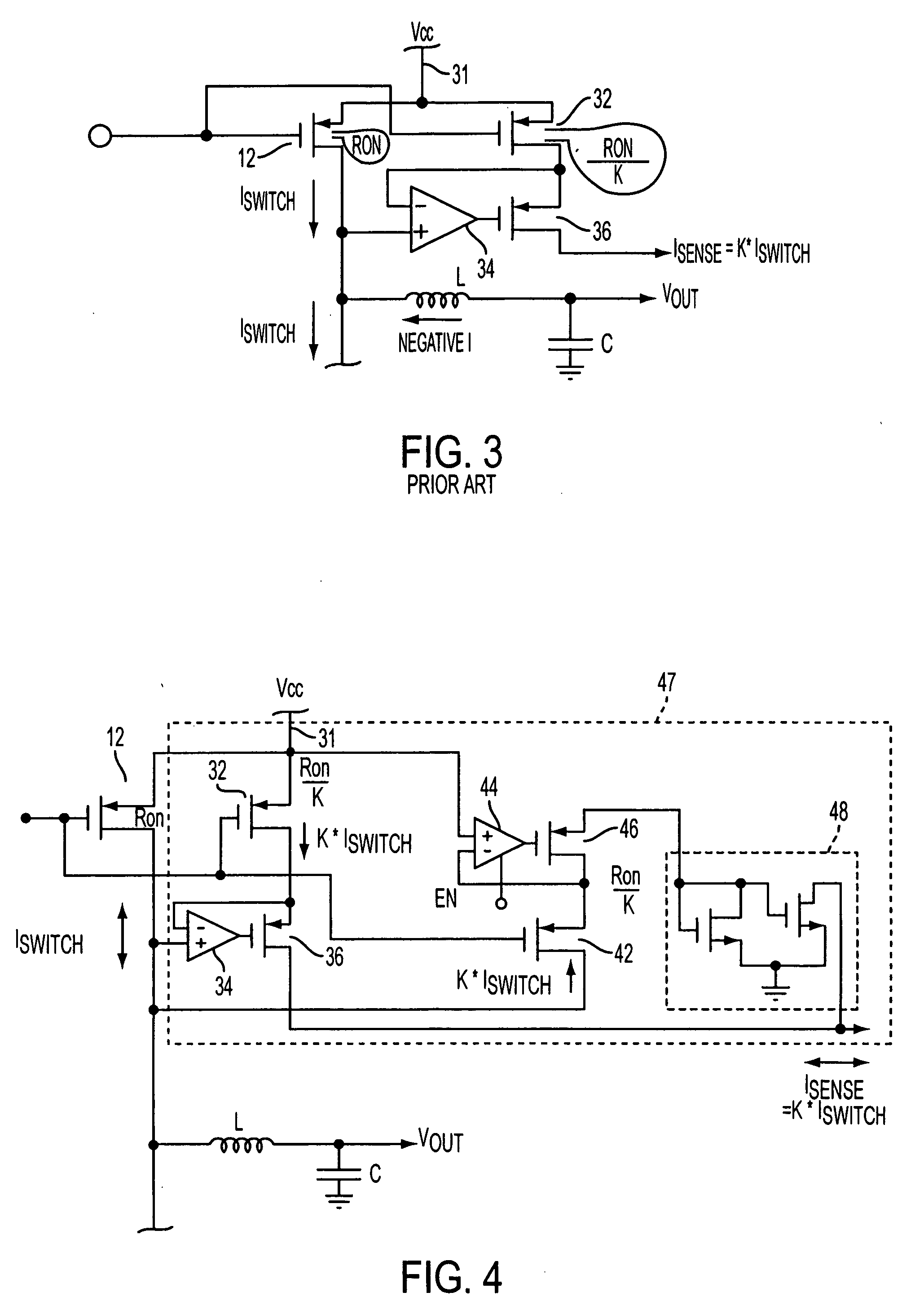 Method and apparatus for performing lossless sensing of positive and negative peak inductor currents in a high side switch