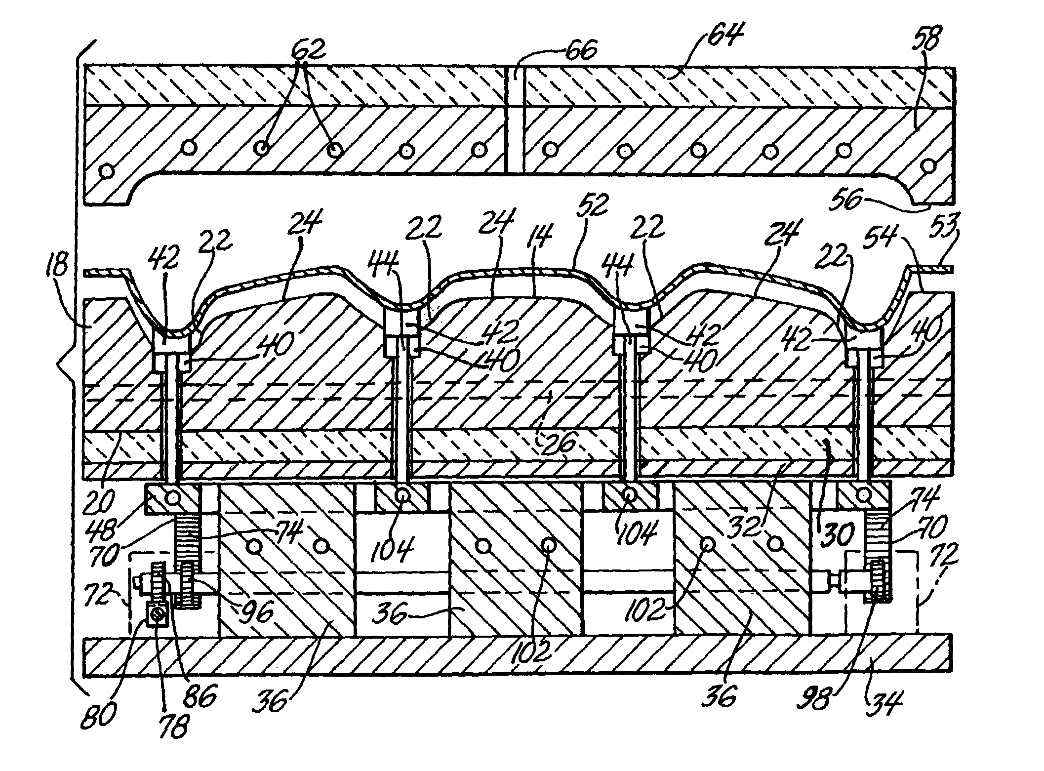 Extraction system for hot formed parts