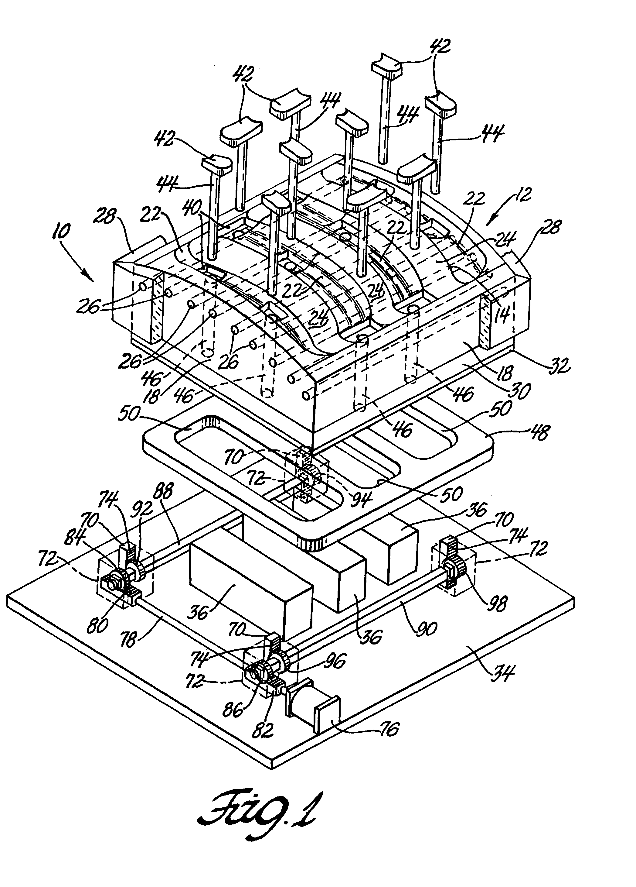 Extraction system for hot formed parts