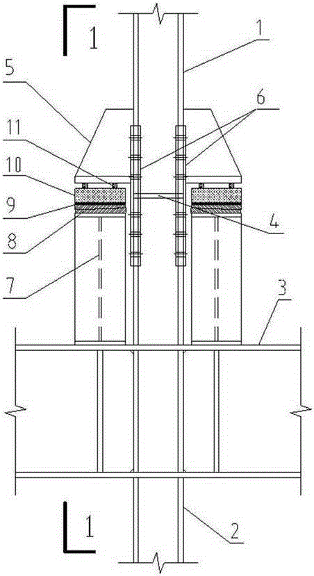 Structure synchronous unloading device and construction method thereof