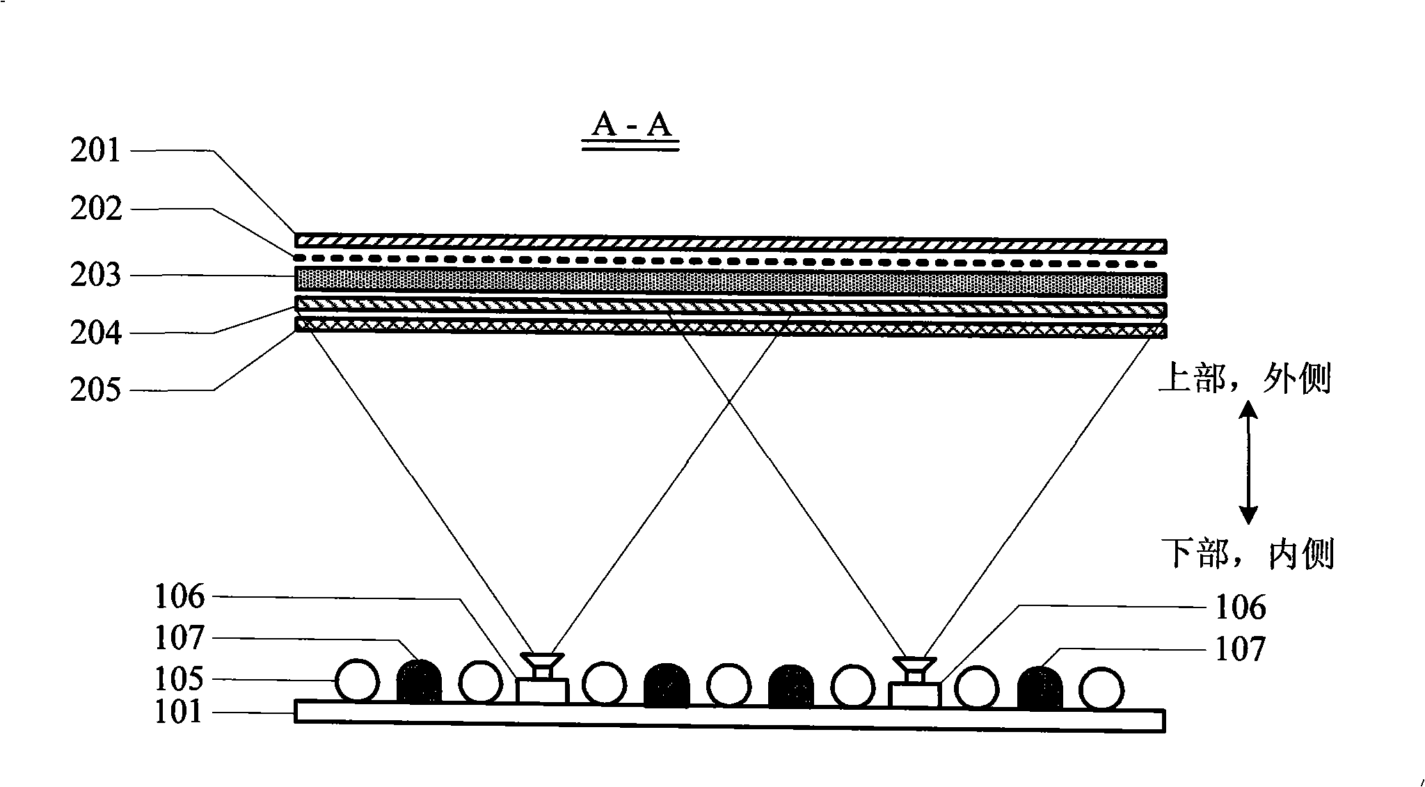 LCD module group embodying touch detection device