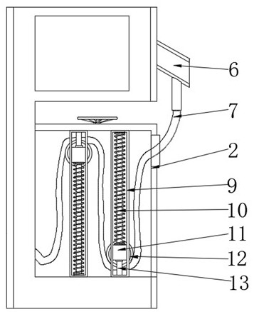 Alternating current charging pile with take-up structure