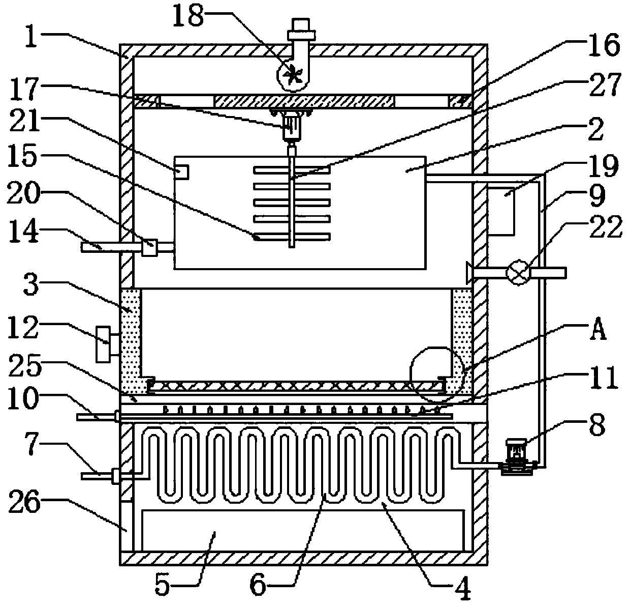 Heating boiler for uniform heating based on programmable logic controller (PLC) control