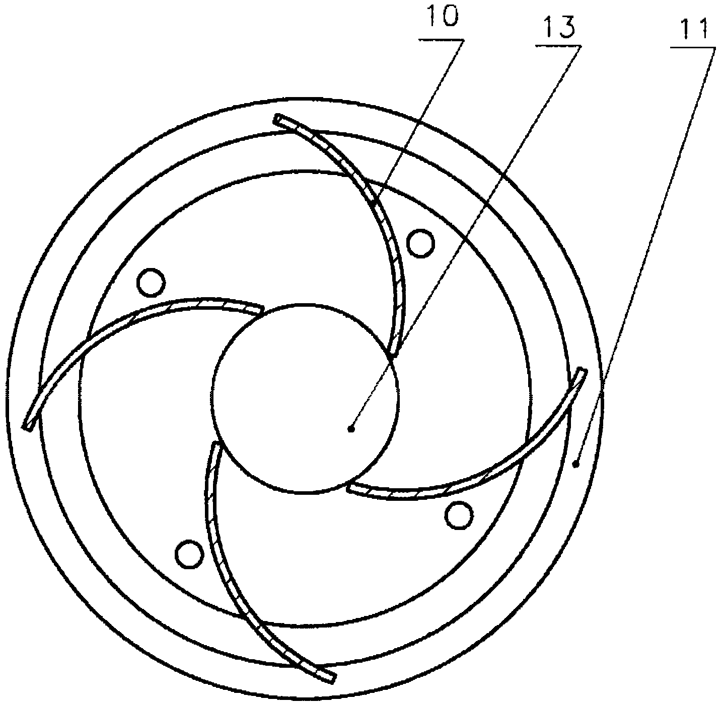 Distributing device of piston-pusher centrifuge