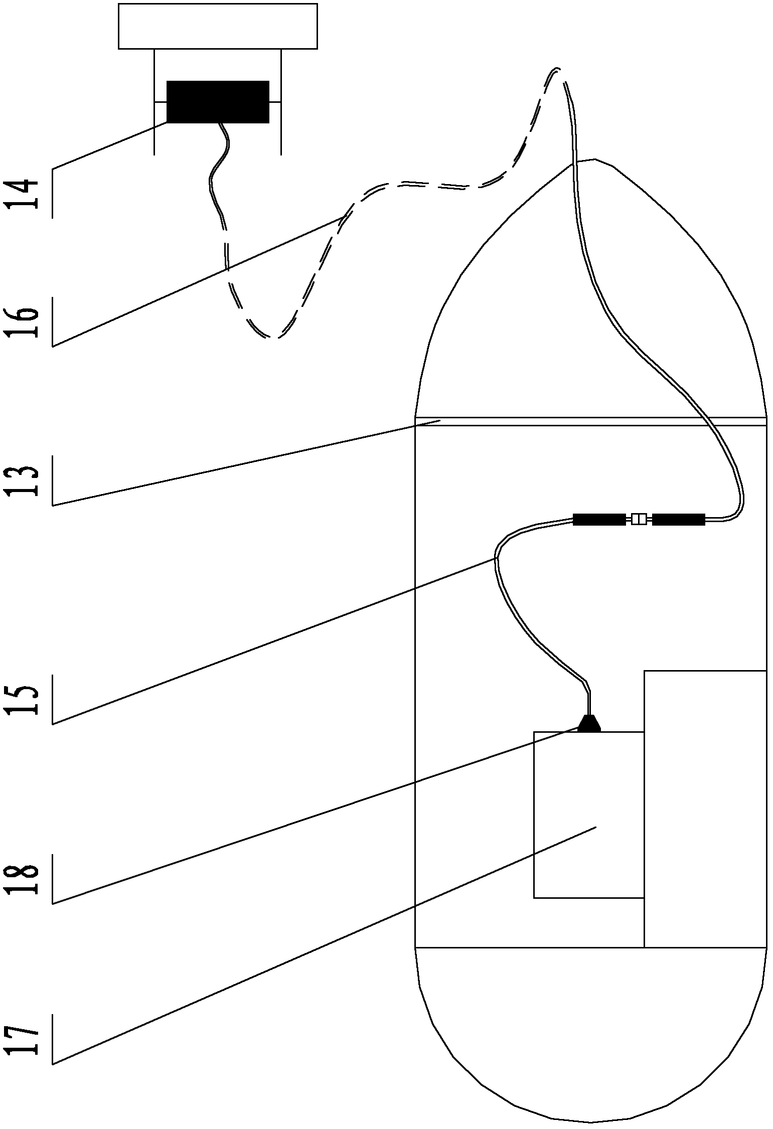 Switching device and switching method for fiber optic micro cable of underwater robot