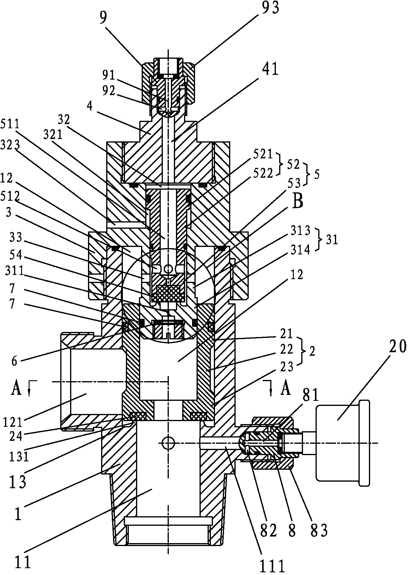 Novel container valve for fire trace tube fire-extinguishing device