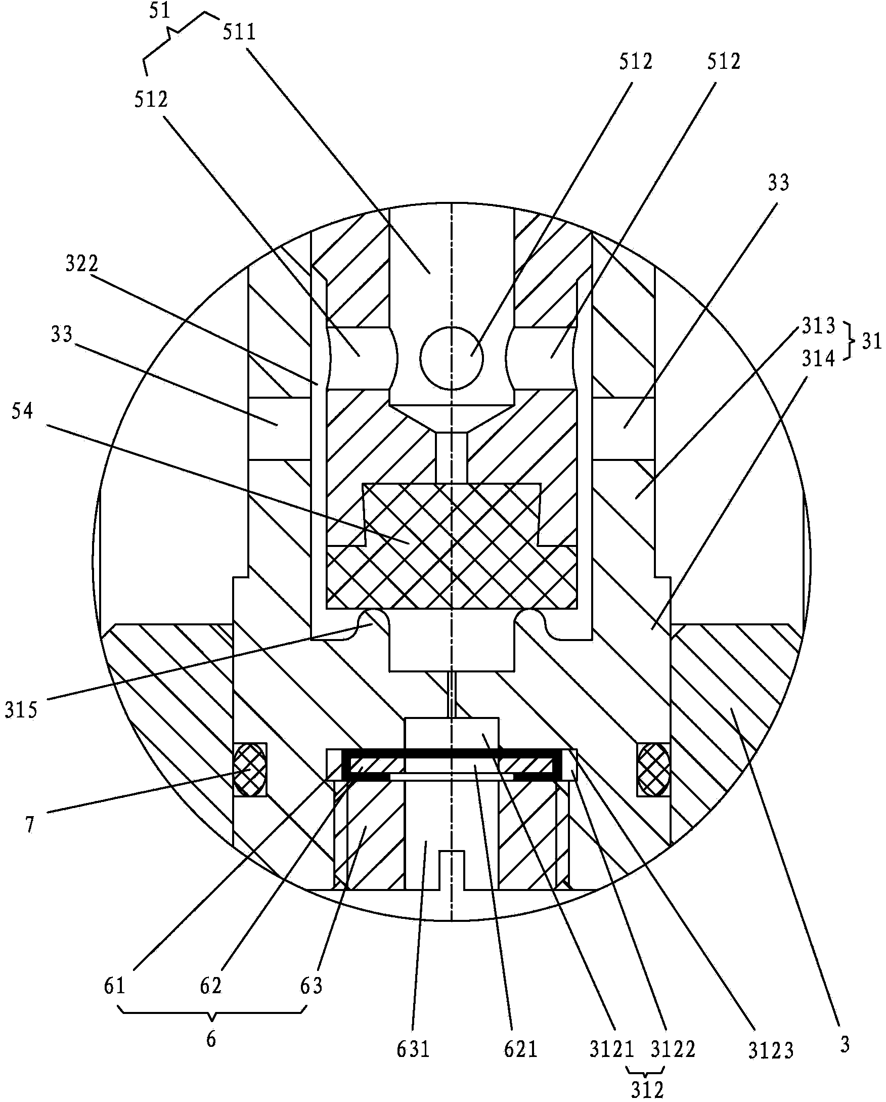 Novel container valve for fire trace tube fire-extinguishing device