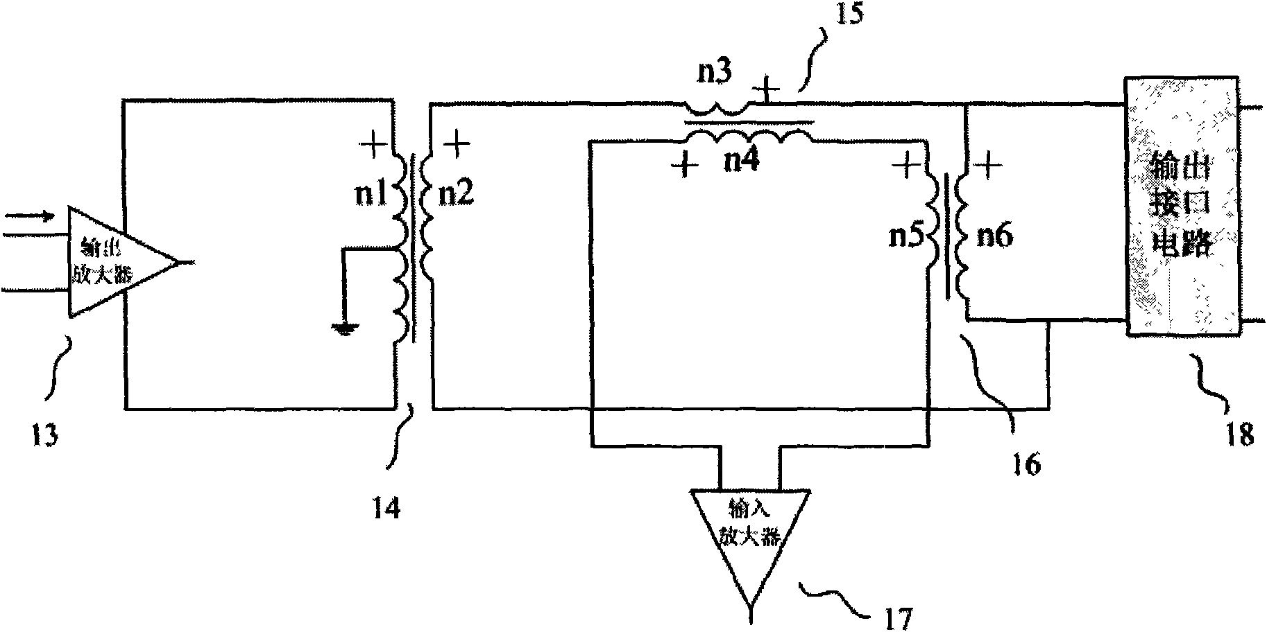 Transmission duplex interface circuit suitable for compound impedance medium