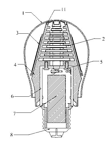 Light-emitting diode (LED) heat radiation structure