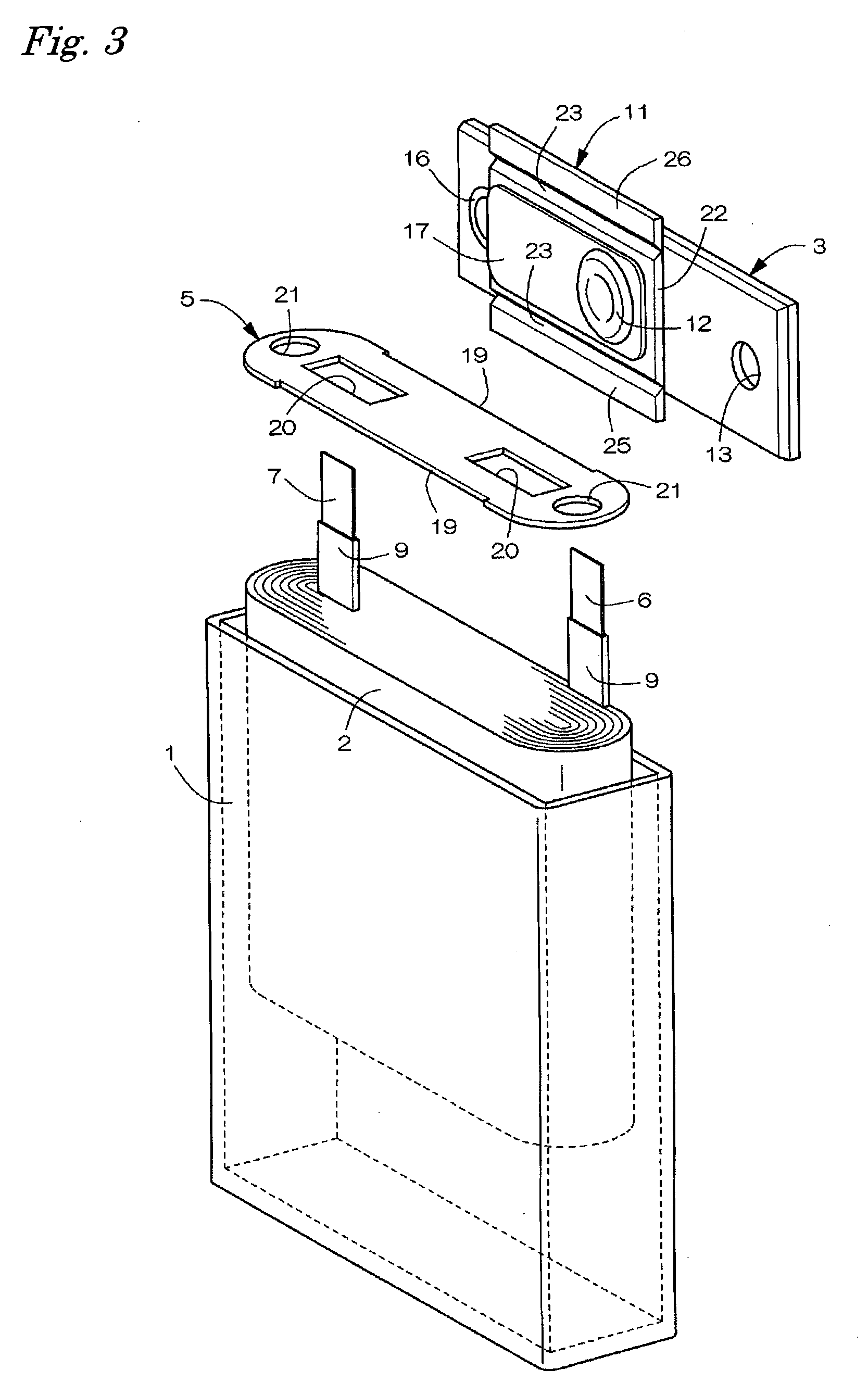 Sealed prismatic battery