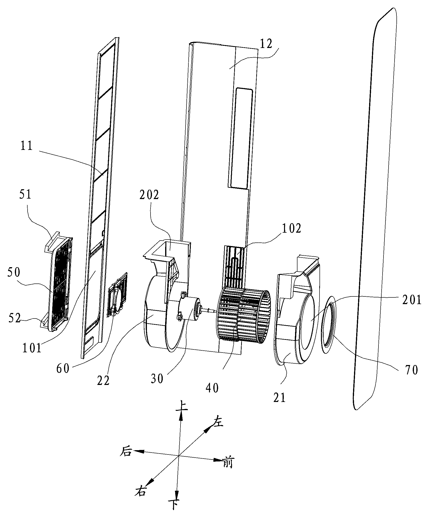 Air conditioner with novel air inlet system