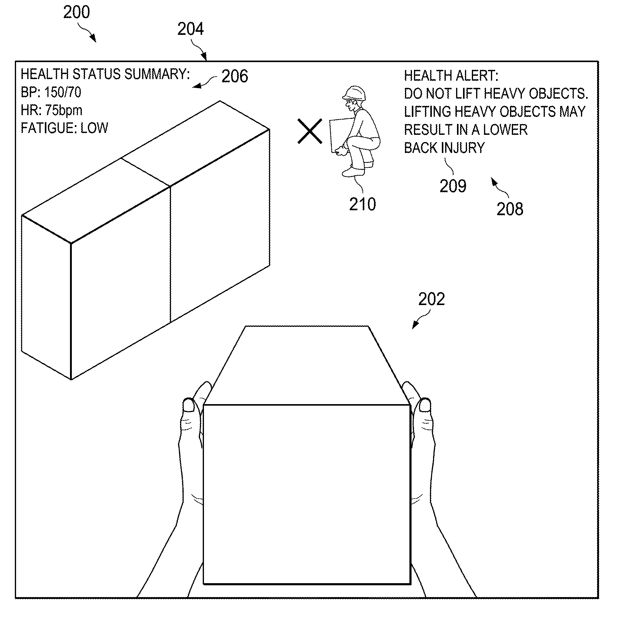 Systems, Computer Medium and Computer-Implemented Methods for Providing Health Information to Employees Via Augmented Reality Display