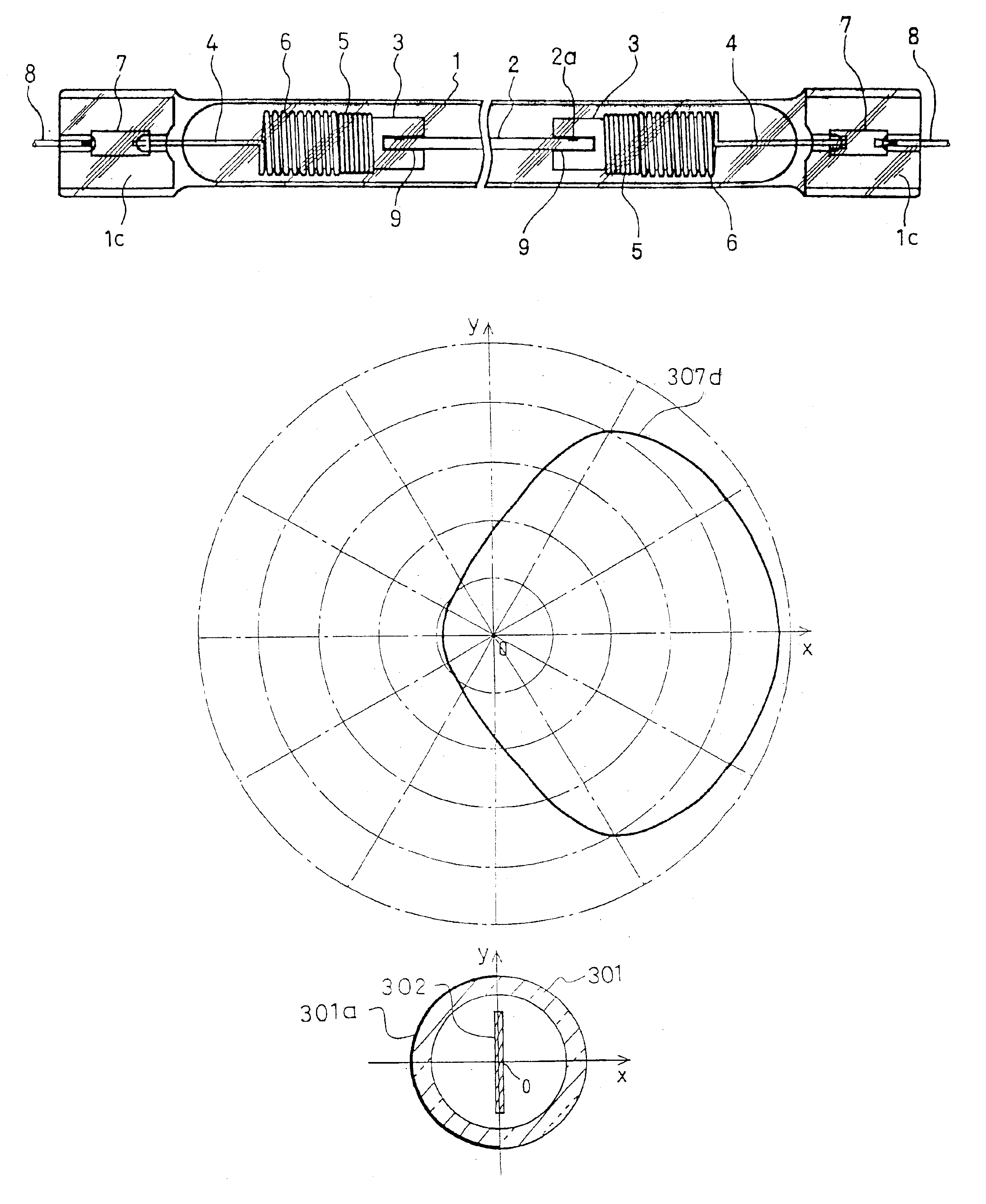 Infrared ray lamp, heating apparatus and method of producing the infrared ray lamp