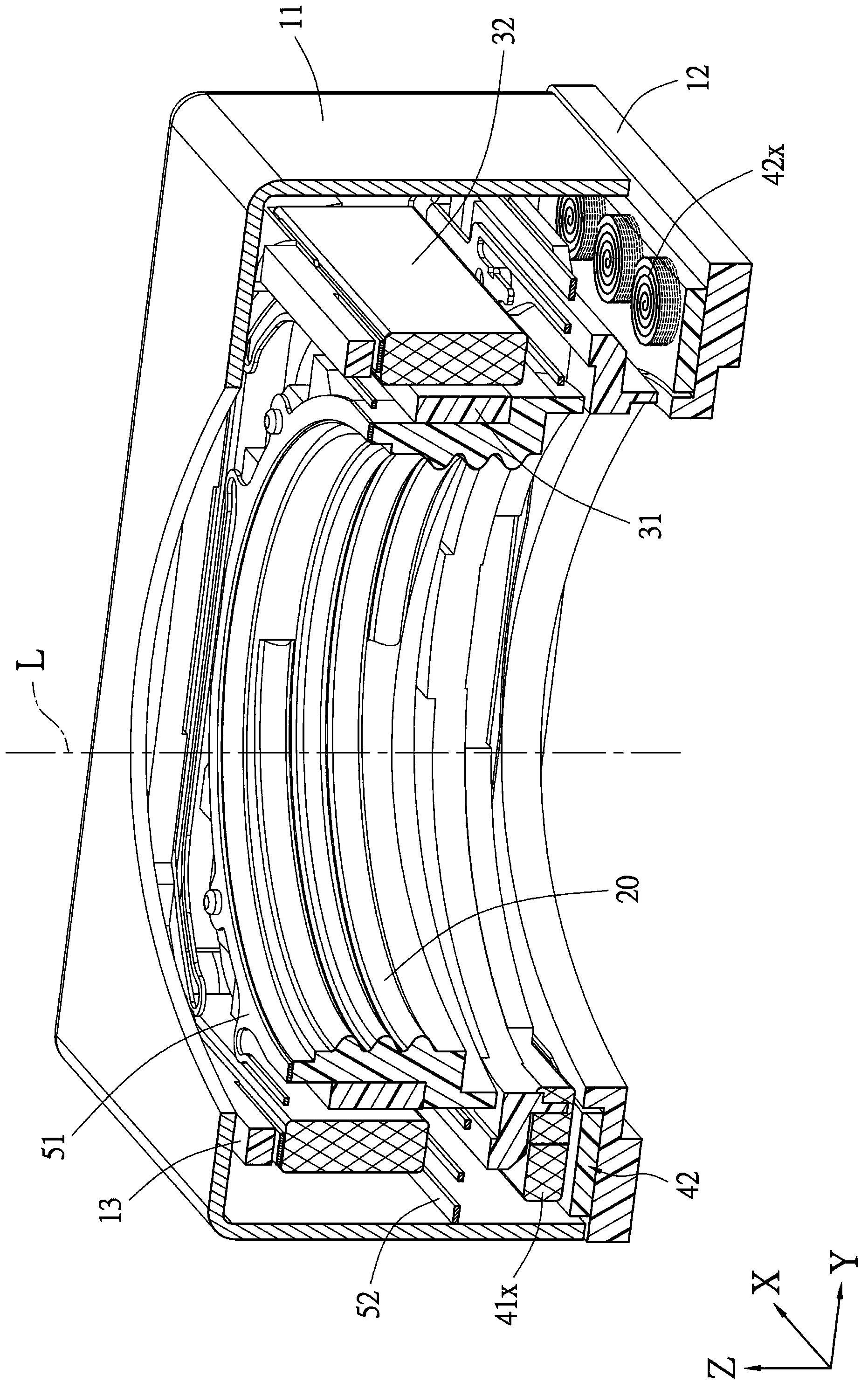 Auto-focusing actuator driving structure