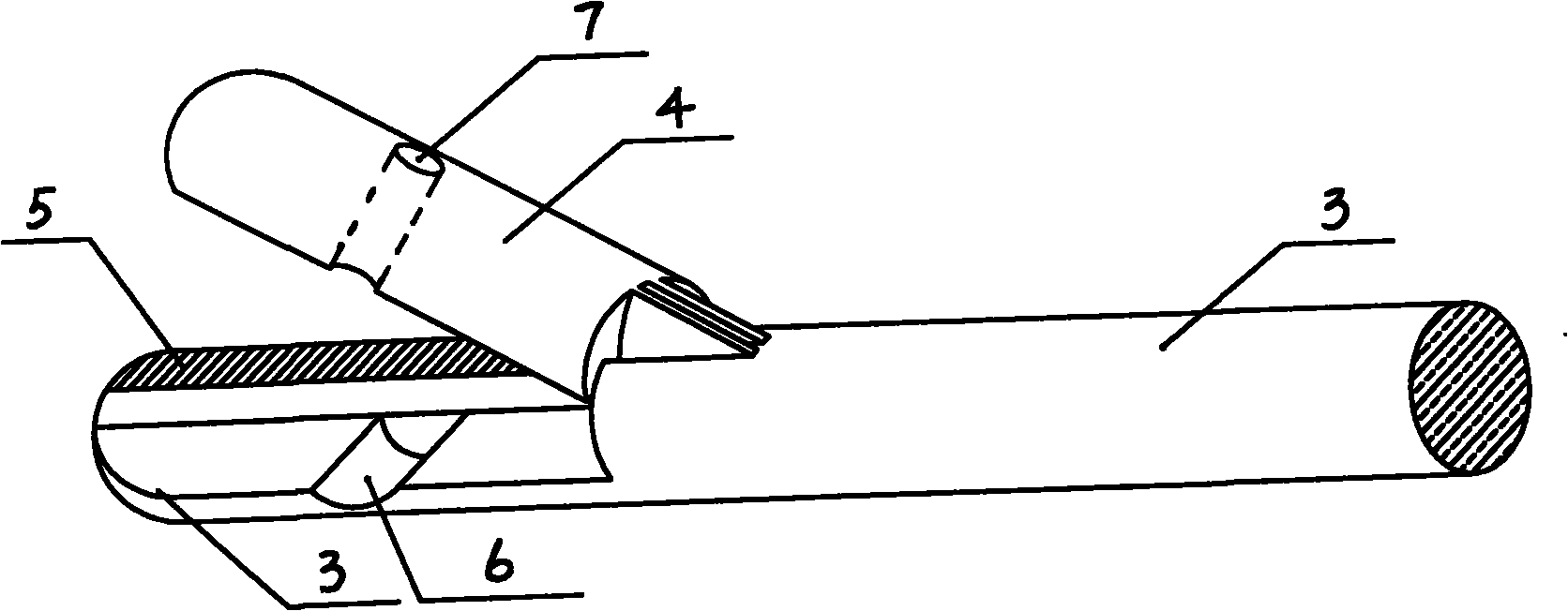 Forceps end mechanism of blocking forceps with puncture hole and no damage to renal artery for celioscope