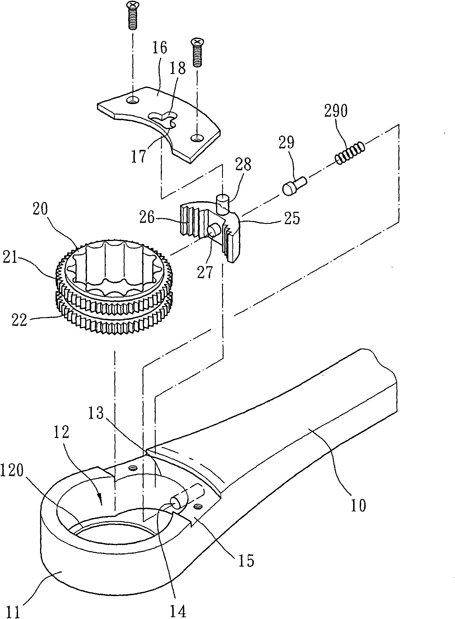 Replacement structure of ratchet wrench