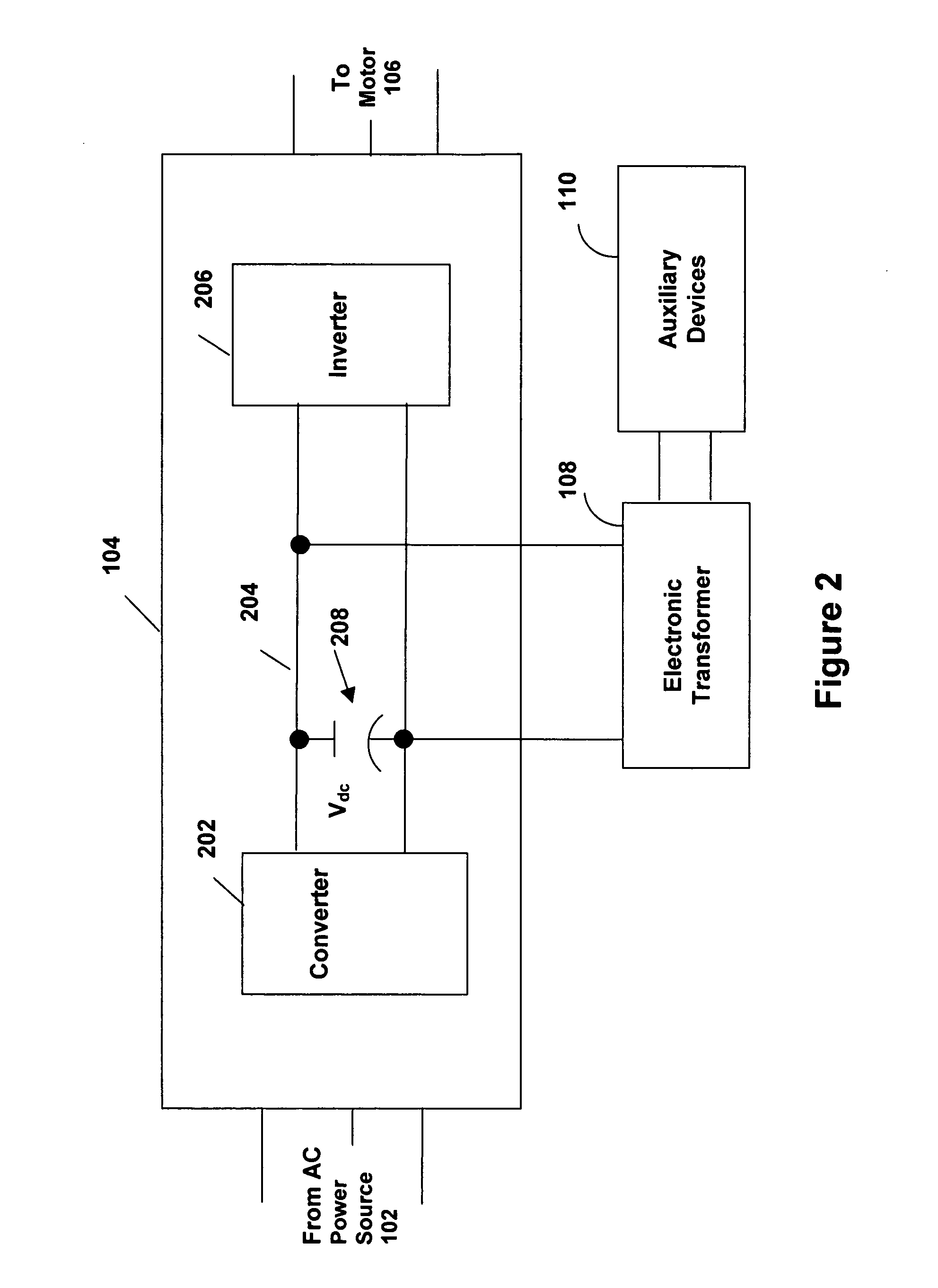 Electronic control transformer using DC link voltage