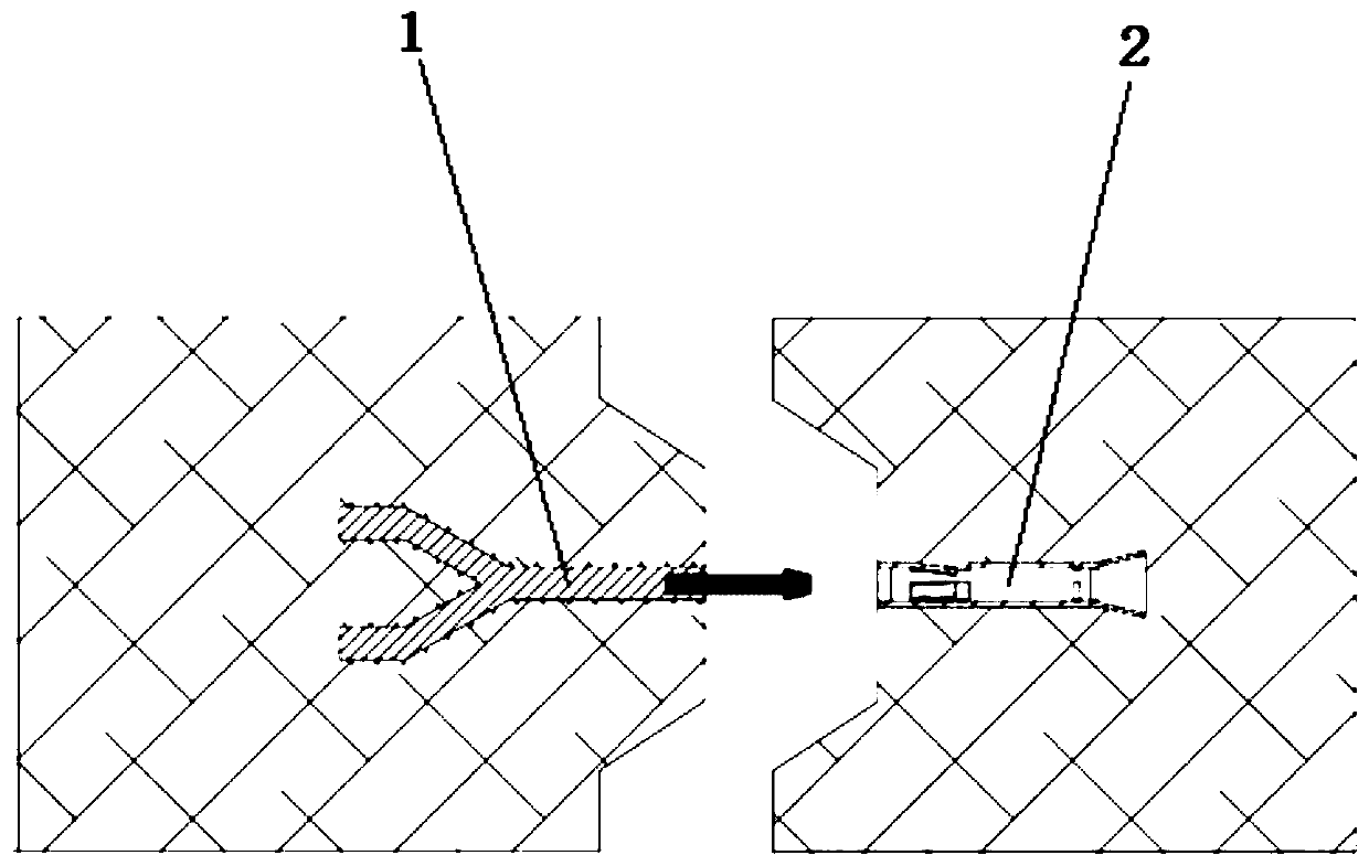 Push and press fastening type female head locking adjustable core joint and assembled building component