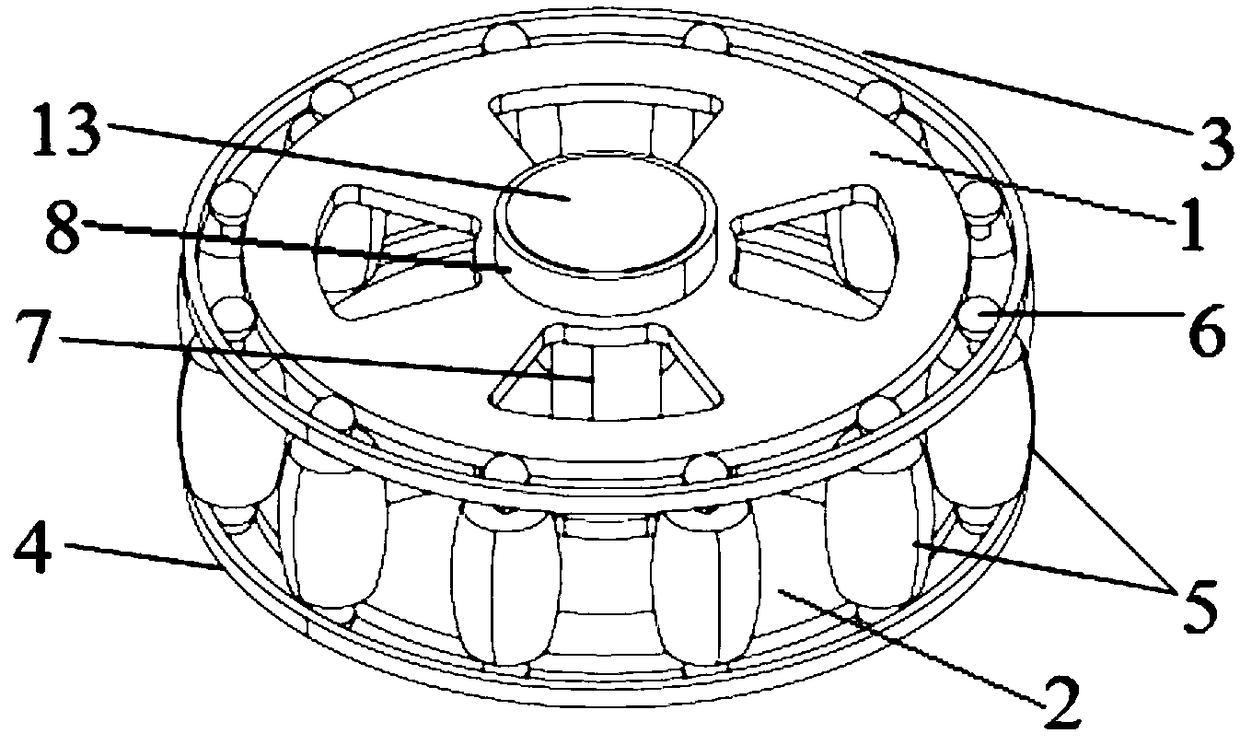 Mecanum wheel for hydraulically regulating the direction of a roller